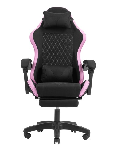 MGC-X Fabric Silla para videojuegos de PC Asiento acolchado Negro, Rosa