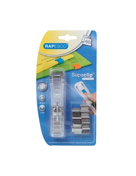 Supaclip 40 dispensador de clips Transparente