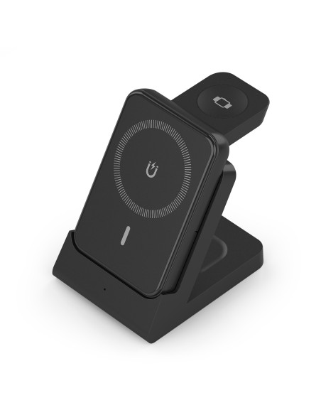 Cargador Inalambrico USB-C 4 en 1 De 15W Para Movil, Apple Watch, Auriculares Con Estuche De Carga, Negro