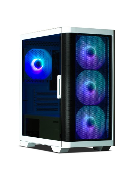 M4 WHITE carcasa de ordenador Mini Tower Negro, Blanco