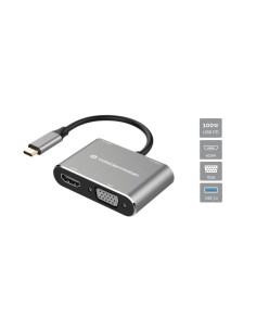 DONN16G base para portátil y replicador de puertos Alámbrico USB 3.2 Gen 1 (3.1 Gen 1) Type-C Negro, Plata