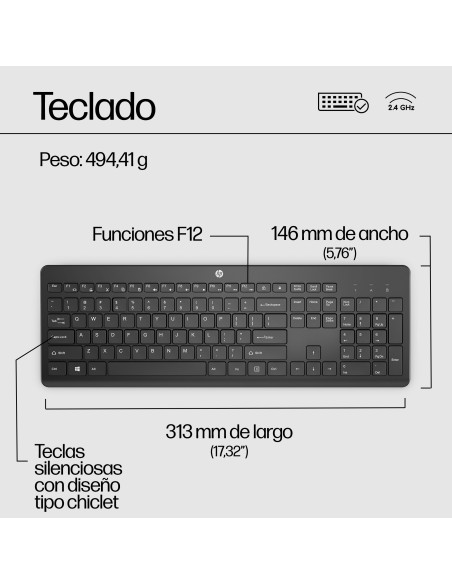 Teclado inalámbrico de 230