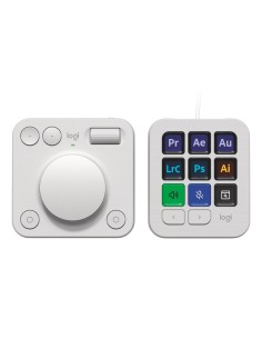 MX Creative Console, keypad programable con 9 teclas LCD personalizables y dial de control para diseño gráfico, edición de vídeo