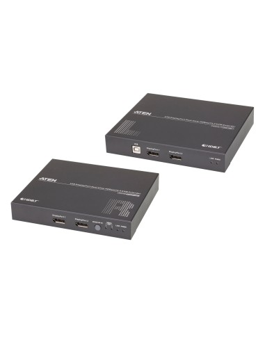 Extensor de KVM USB DisplayPort de vista doble HDBaseT 2.0 (4K a 100 m para vista individual)