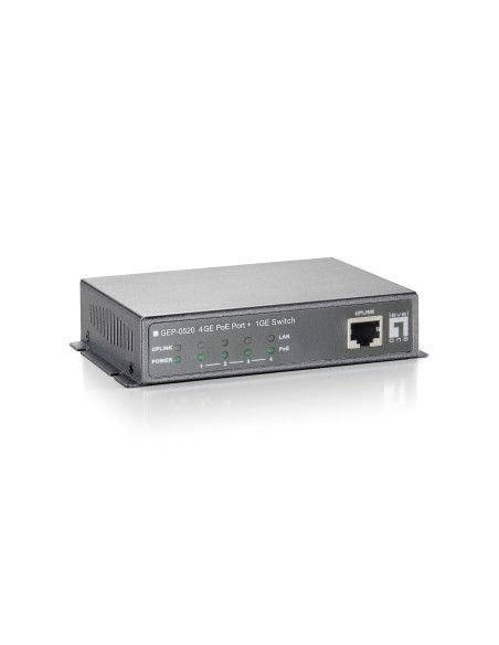 Switch Gigabit Ethernet PoE de 8 puertos, 61.6W, 802.3af PoE, 4 Puertos PoE