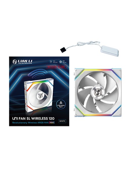 UNI FAN SL Wireless 120 Reverse Blade Carcasa del ordenador Ventilador 12 cm Blanco 1 pieza(s)