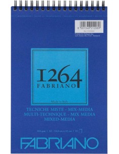 Bloc espiral fabriano 1264 mix media a5 15h 300g