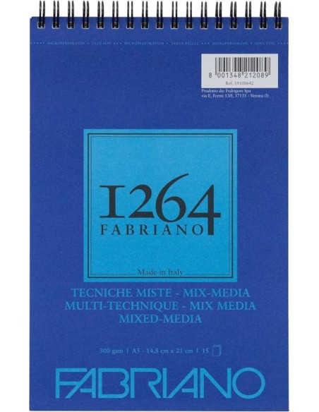 Bloc espiral fabriano 1264 mix media a5 15h 300g Bloc espiral fabriano 1264 mix media a5 15h 300g