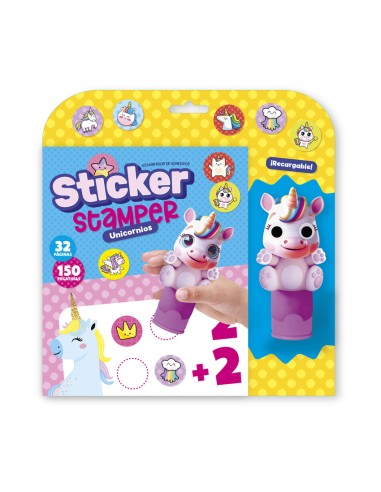 STICKER STAMPER UNICORNIOS FORMATO BLISTER