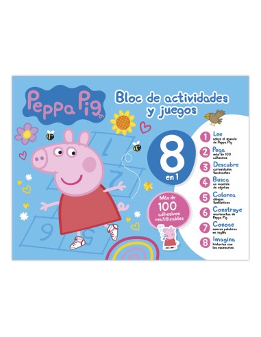 BLOC DE ACTIVIDADES Y JUEGOS 8 EN 1 PEPPA PIG