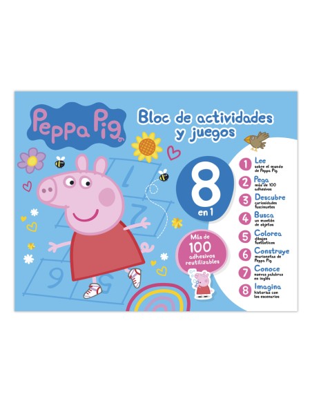 BLOC DE ACTIVIDADES Y JUEGOS 8 EN 1 PEPPA PIG
