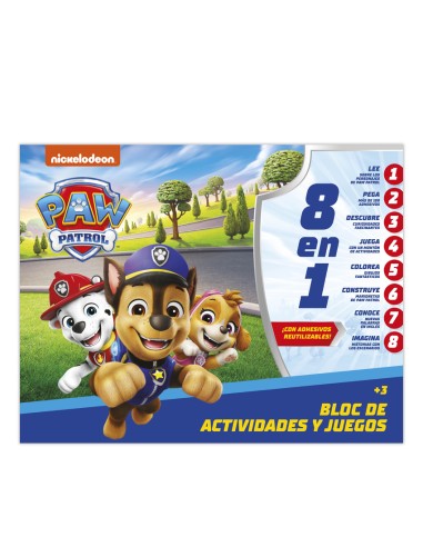 BLOC DE ACTIVIDADES Y JUEGOS 8 EN 1 PATRULLA CANINA