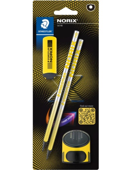 Blister 2 lapiz de grafito norix hb afilalapices goma amarillo Blister 2 lapiz de grafito norix hb afilalapices goma amarillo