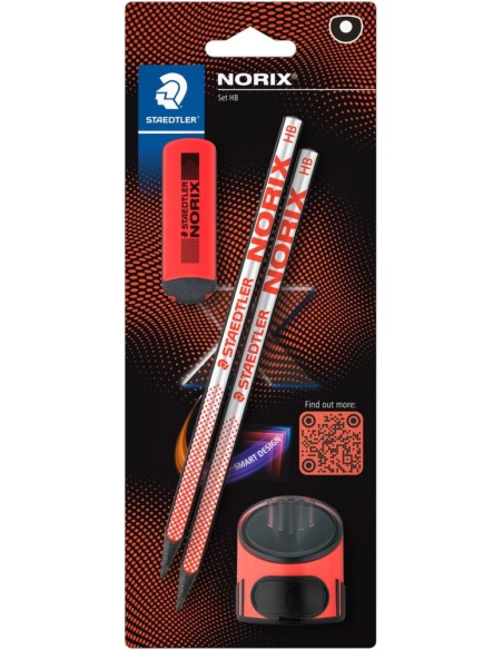 Blister 2 lapiz de grafito norix afilalapices goma rojo Blister 2 lapiz de grafito norix afilalapices goma rojo