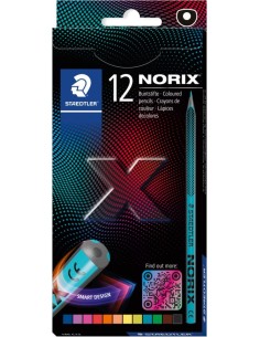 Estuche 12 lapices de colores surtidos norix