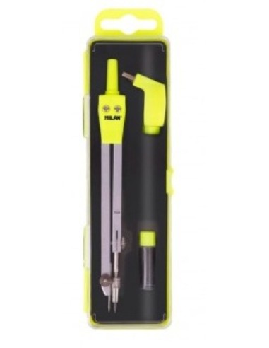 Estuche compas escolar 3 piezas con adaptador universal milan