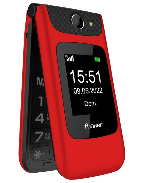 FUNC200R teléfono móvil 6,1 cm (2.4") 112 g Rojo Teléfono para personas mayores