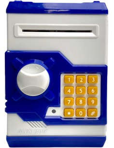 CAJA FUERTE ELECTRONICA FUTBOL BLANCA Y AZUL