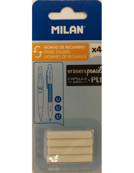 BLISTER 4 GOMAS DE RECAMBIO PARA PORTAMINAS PL1