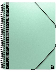 Carpeta espiral a4 40 fundas archivex my rules pp jade