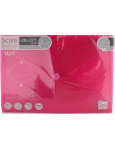 PAQ 10 CARPETA SOBRE A3 V LOCK 330X475 CIERRE VELCRO ROJO