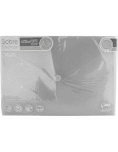 PAQ 10 CARPETA SOBRE A3 V LOCK 330X475 VELCRO TRANSPARENTE