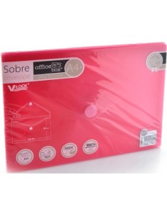 PAQ 10 CARPETA SOBRE A4 V LOCK 240X335 MM VELCRO ROJO