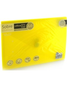 PAQ 10 CARPETA SOBRE A4 V LOCK 240X335 VELCRO AMARILLO