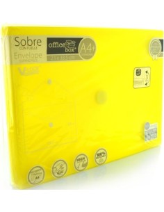 PAQ 10 CARPETA SOBRE FUELLE A4 250X335X300 VELCRO AMARILLO