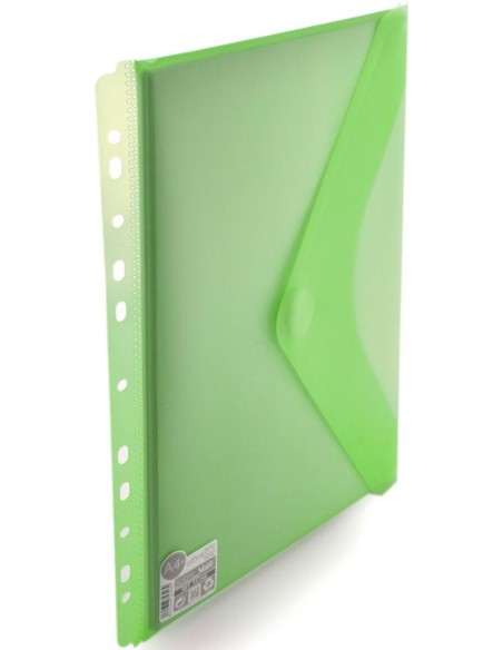 PAQ 10 CARPETA SOBRE MULTITADRO A4 245X310 VELCRO VERDE