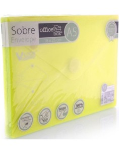 PAQ 10 SOBRE A5 V LOCK 180X250 MM VELCRO COLOR AMARILLO