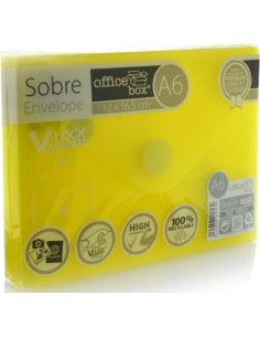 PAQ 10 SOBRE A6 V LOCK 120X160 MM VELCRO COLOR AMARILLO