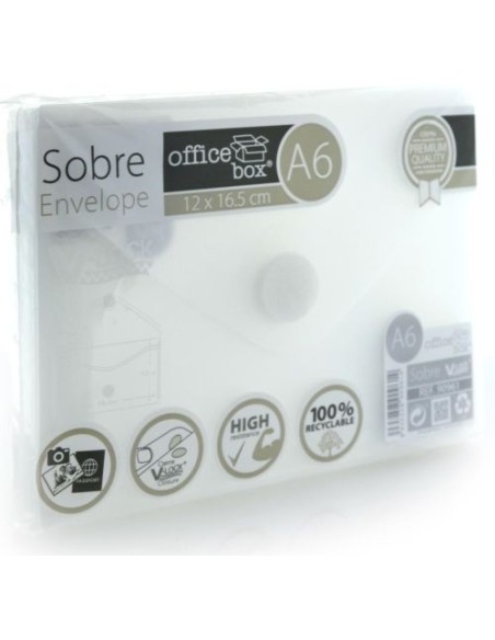 PAQ 10 SOBRE A6 V LOCK 120X160 MM VELCRO COLOR TRANSLUCIDAS