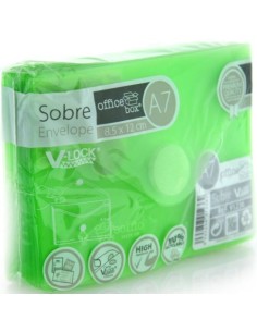 PAQ 10 SOBRE A7 V LOCK 85X120 MM VELCRO COLOR VERDE