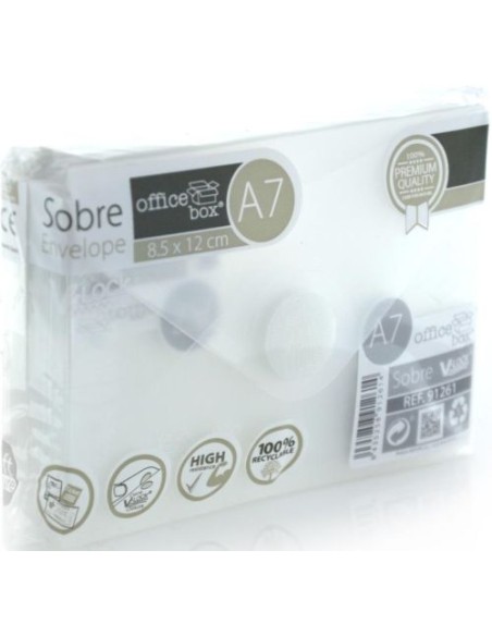 PAQ 10 SOBRE A7 V LOCK 85X120 MM VELCRO COLOR TRANSLUCIDO