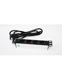 Regleta 10" 4 Tomas unidad de distribución de energía (PDU) 4 salidas AC 1U Negro