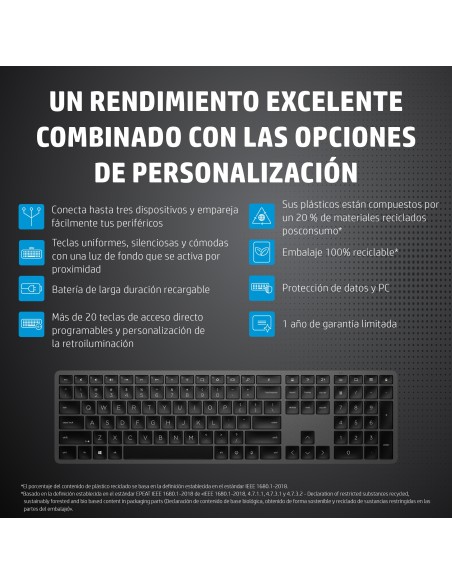 Teclado inalámbrico de modo dual 975 Teclado inalámbrico de modo dual 975