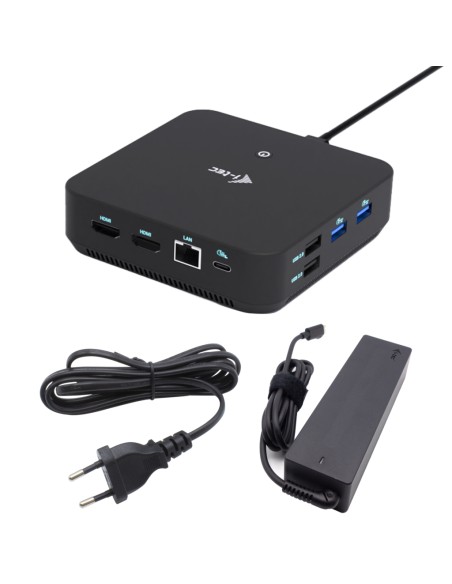 USB-C DP Dual HDMI Docking Station with Power Delivery 100 W + Universal Charger 100W