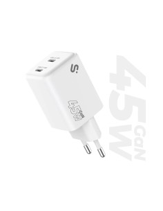 Cargador GaN 45W Doble USB-C