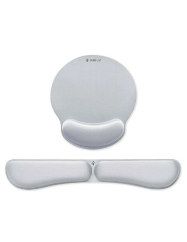 Pack Ergo Memoryflex  Conjunto de alfombrilla para ratón y reposamuñecas para teclado Plata
