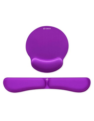 Pack Ergo Memoryflex  Conjunto de alfombrilla para ratón y reposamuñecas para teclado Púrpura