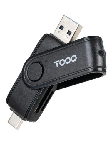 Lector de Tarjetas USB (USB-C 2.0 + USB A 3.0), SD/TF, Color Negro