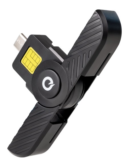 Lector Tarjetas Inteligentes, DNI Electrónico, USB-C, Negro