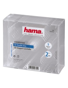 CD Double Jewel Case, Pack 5 2 discos Transparente