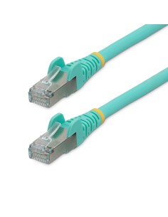 Cable de 0,5m de Red Ethernet CAT6a - Aguamarina - Low Smoke Zero Halogen (LSZH) - 10GbE - 500MHz - PoE++ de 100W - Snagless sin