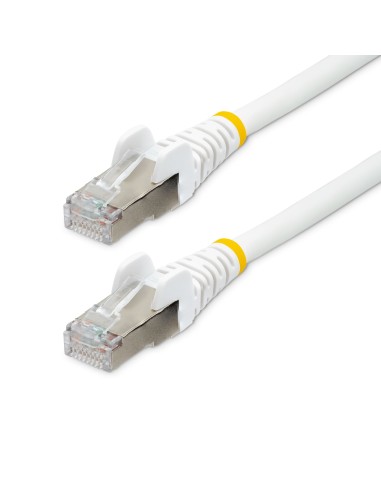 Cable de 10m de Red Ethernet CAT6a - Blanco - Low Smoke Zero Halogen (LSZH) - 10GbE - 500MHz - PoE++ de 100W - Snagless sin Pest