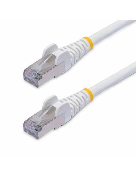 Cable de Red Ethernet CAT8 Blanco 5m - Snagless - sin Pestillo - 25G/40G - 2000MHz - PoE++ 100W - 26AWG - S/FTP - Alivios de Ten