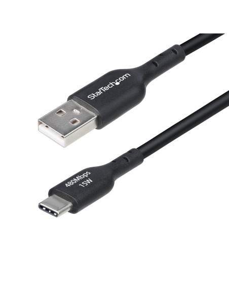 Cable de Carga USB-A a USB-C de 30cm - Cable Cargador USB-A a USB Tipo C - Cable USB 2.0 - 3A - Recubrimiento de TPE - Cable de 