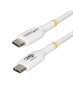 Cable de Carga para Portátil USB-C de 2m - Cable USB Tipo C USB 2.0 para Portátil - Blanco - Cable con Certificación USB-IF - PD