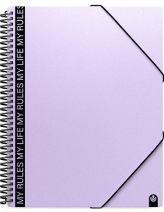 Carpeta espiral a4 40 fundas archivex my rules pp malva